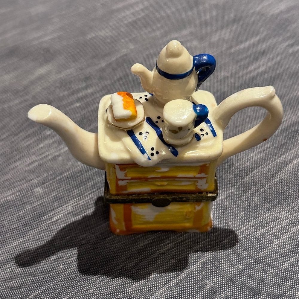Porcelain Trinket Box Teapot